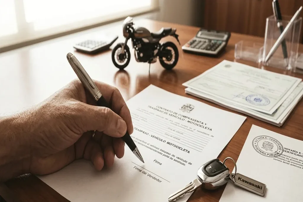 Nosotros 4 firma documentos traspaso vehiculo motocicleta